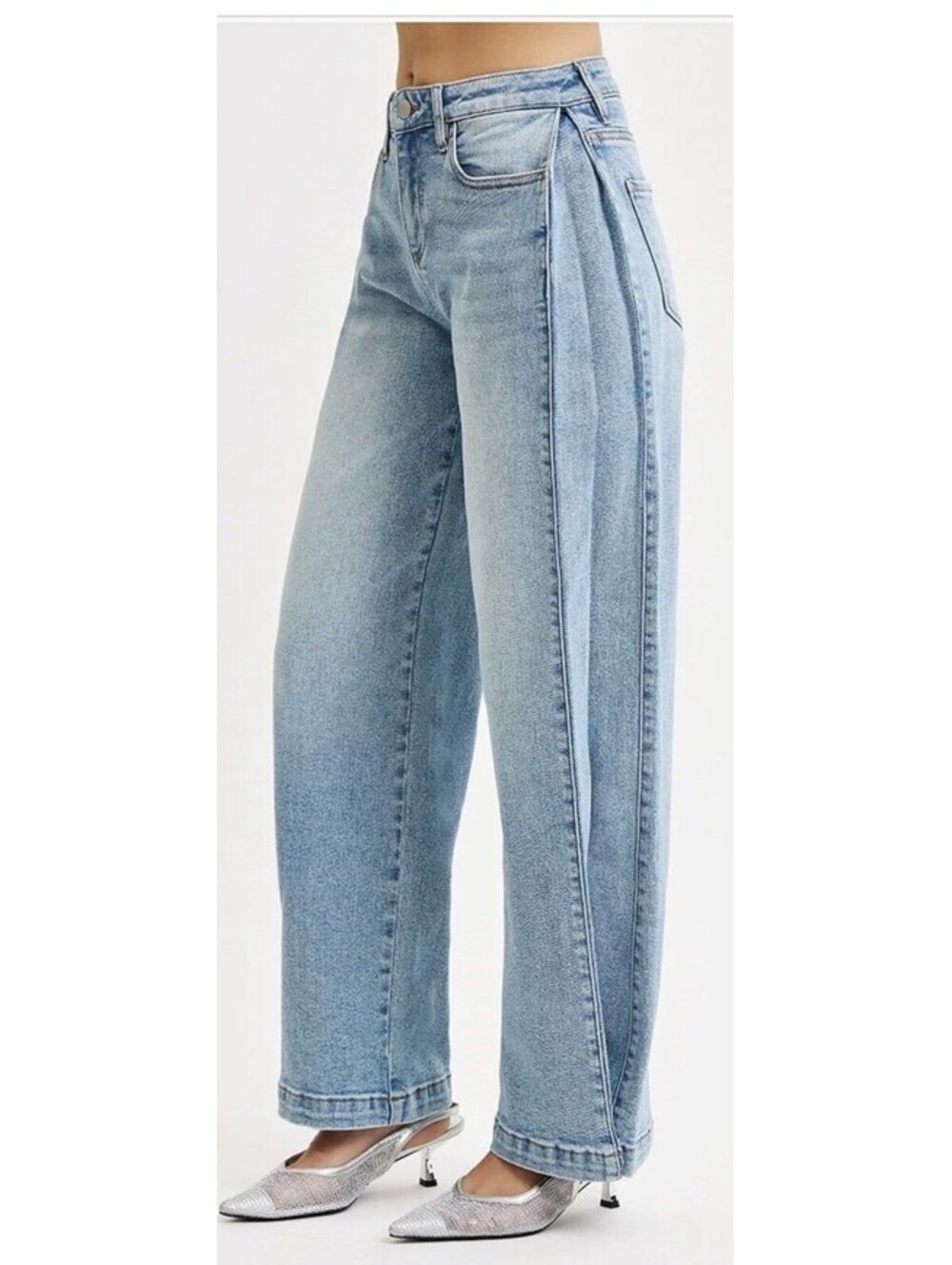 RISEN Jeans Women’s 11/30 NWT Convertible Wide Barrel Leg Snap Hem PW21255
